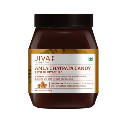 Jiva Ayurveda Amla Chatpata Candy, Ayurvedic Candy with Amla and Spices, Rich in Dietary Fiber and Vitamin C - front view