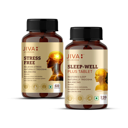 Jiva Ayurveda Sleep Well Plus Tablets, 120 Count, Tagara-Based Herbal Supplement for Adults, Unflavoured (8)