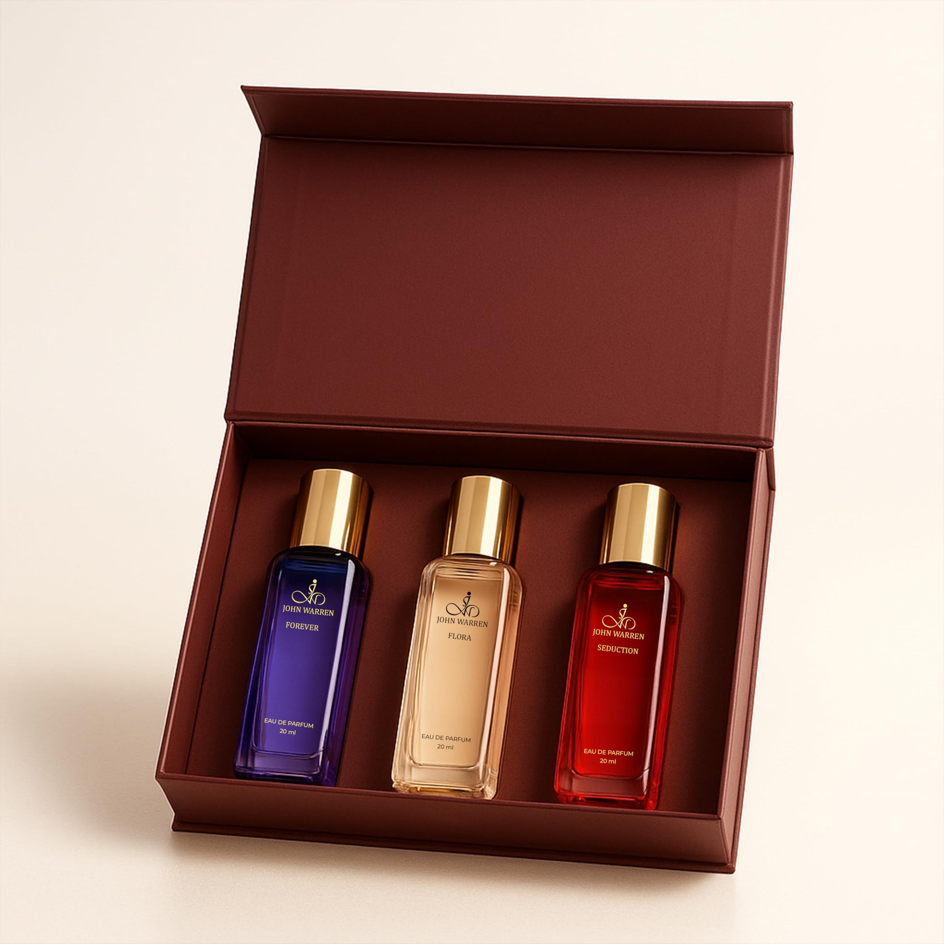 JOHN WARREN Men's Eau de Parfum Gift Set, 4 x 20ml Bottles, 350g, Adult - ingredients panel (13)