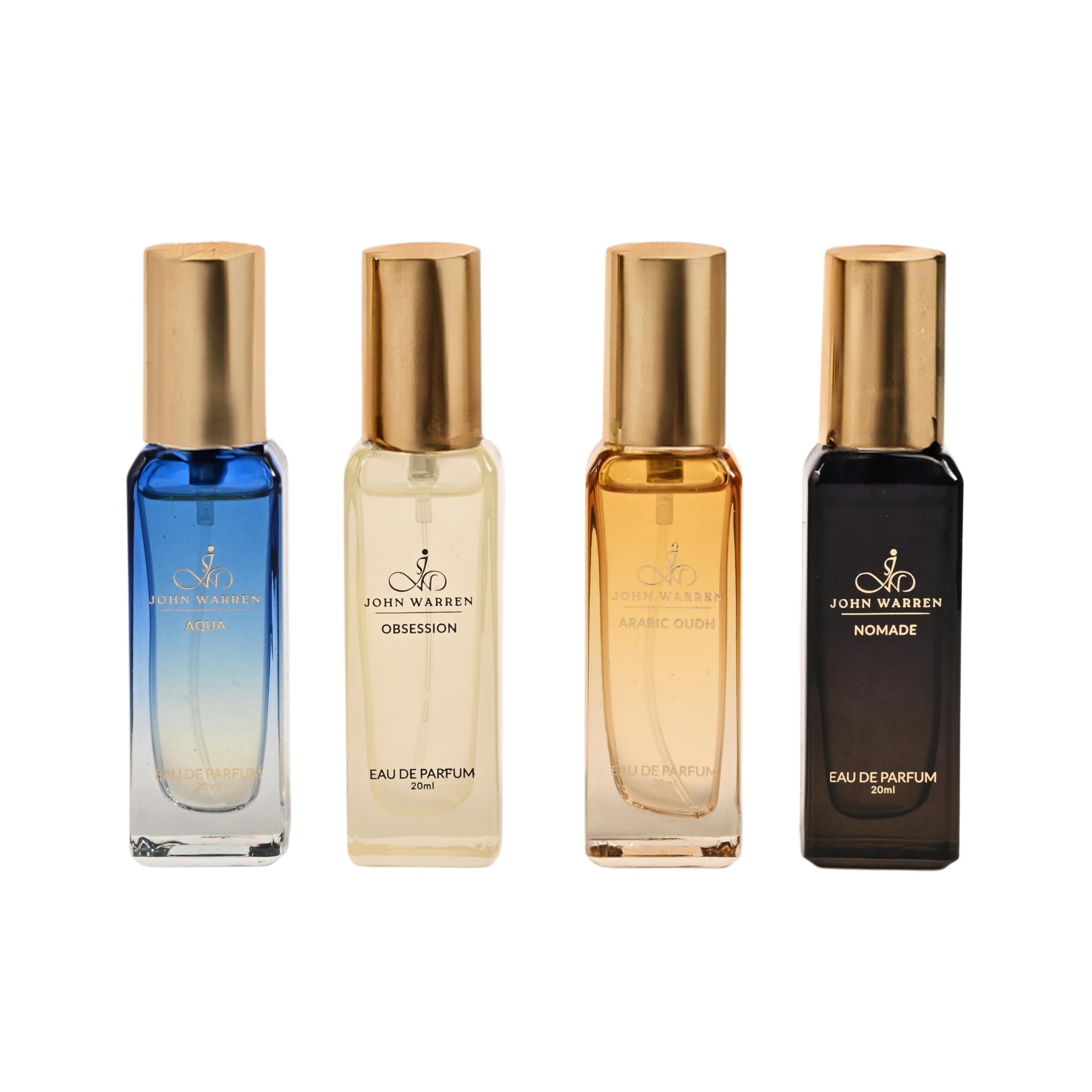 JOHN WARREN Men's Eau de Parfum Gift Set, 4 x 20ml Bottles, 350g, Adult - close-up detail