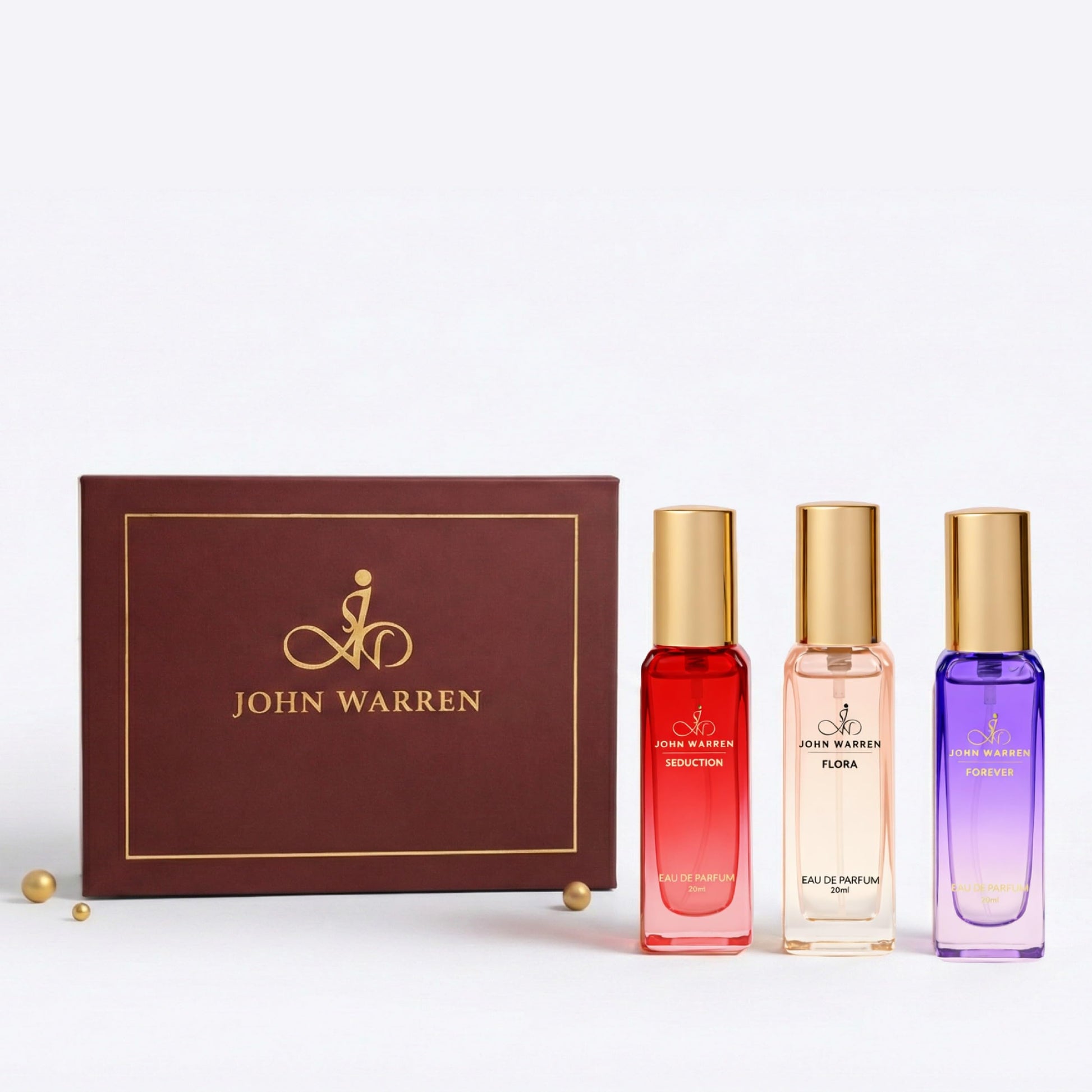 JOHN WARREN Men's Eau de Parfum Gift Set, 4 x 20ml Bottles, 350g, Adult (8)