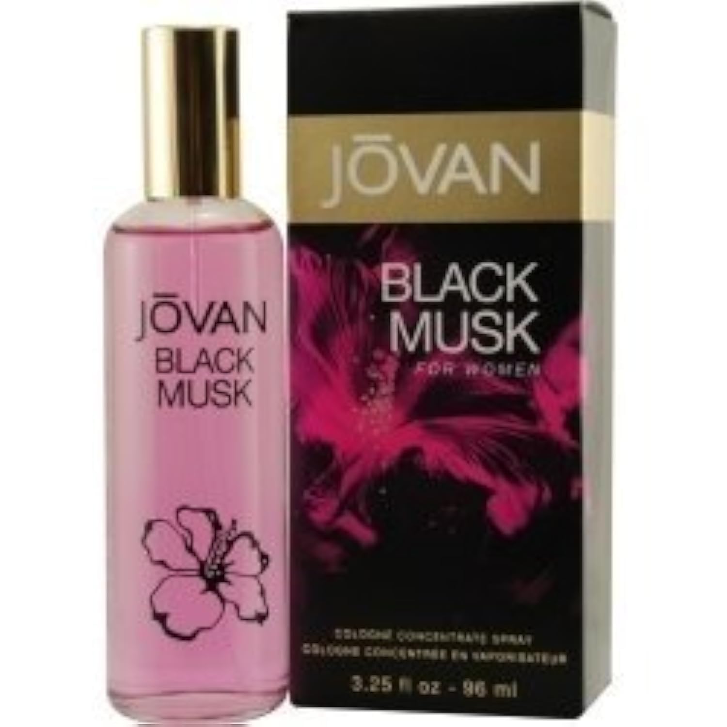 Jovan Black Musk Cologne Concentrate Spray 3.25 oz, Eau de Cologne for Men