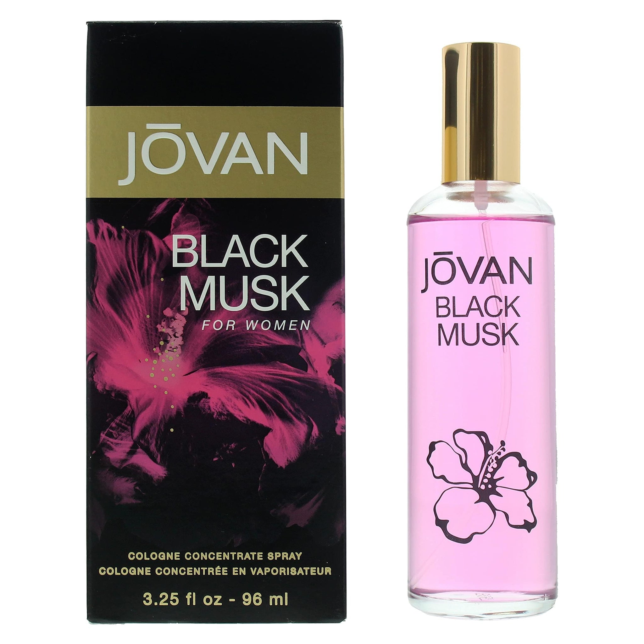 Jovan Black Musk Eau De Cologne for Women, 96ml, Spray - Modern Musk Fragrance - front view