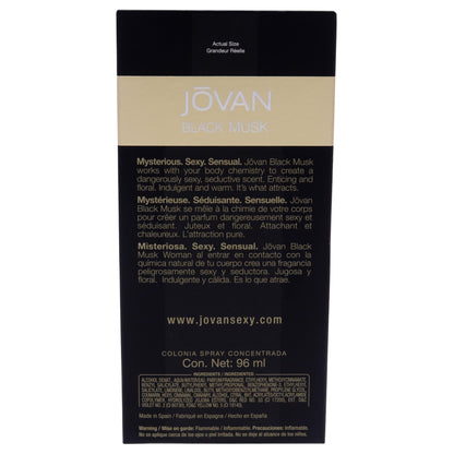 Jovan Black Musk Eau De Cologne for Women, 96ml, Spray - Modern Musk Fragrance - close-up detail
