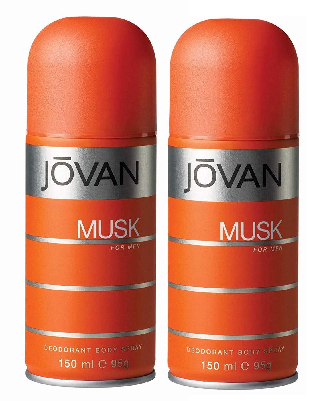 Jovan Musk Body Spray for Men, 150ml per Bottle, Pack of 2, Deodorant Body Spray