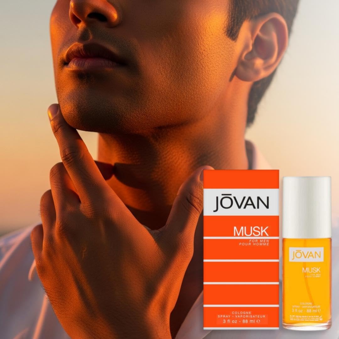 Jovan Musk Cologne Spray for Men, 88ml - Classic Spicy Lavender Citrus Eau de Cologne - ingredients panel