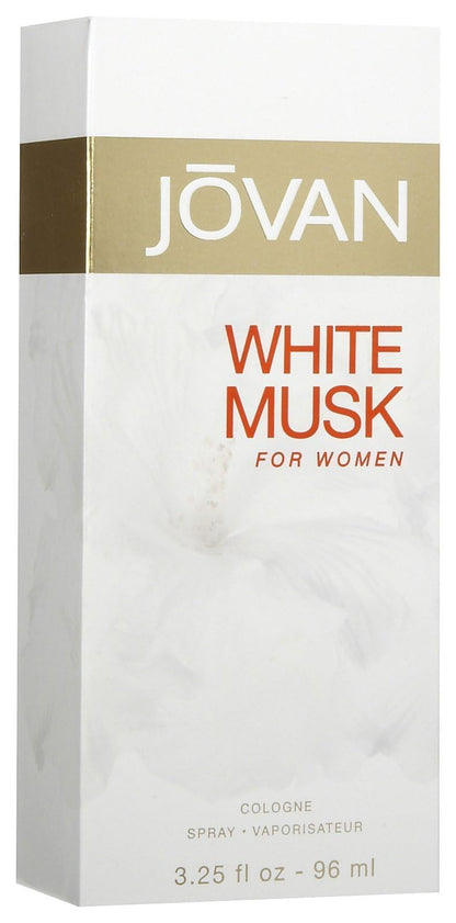 Jovan White Musk Eau de Cologne for Women 96ml Floral Musky Fragrance with Jasmine and Musk Notes - front view