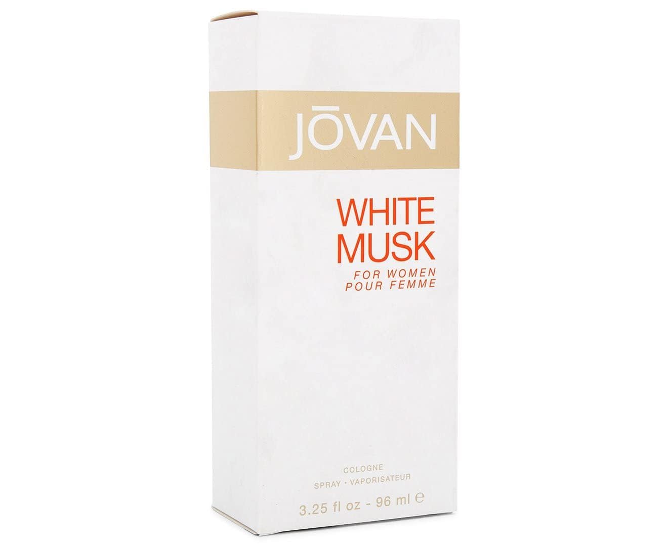 Jovan White Musk Eau de Cologne for Women 96ml Floral Musky Fragrance with Jasmine and Musk Notes - packaging