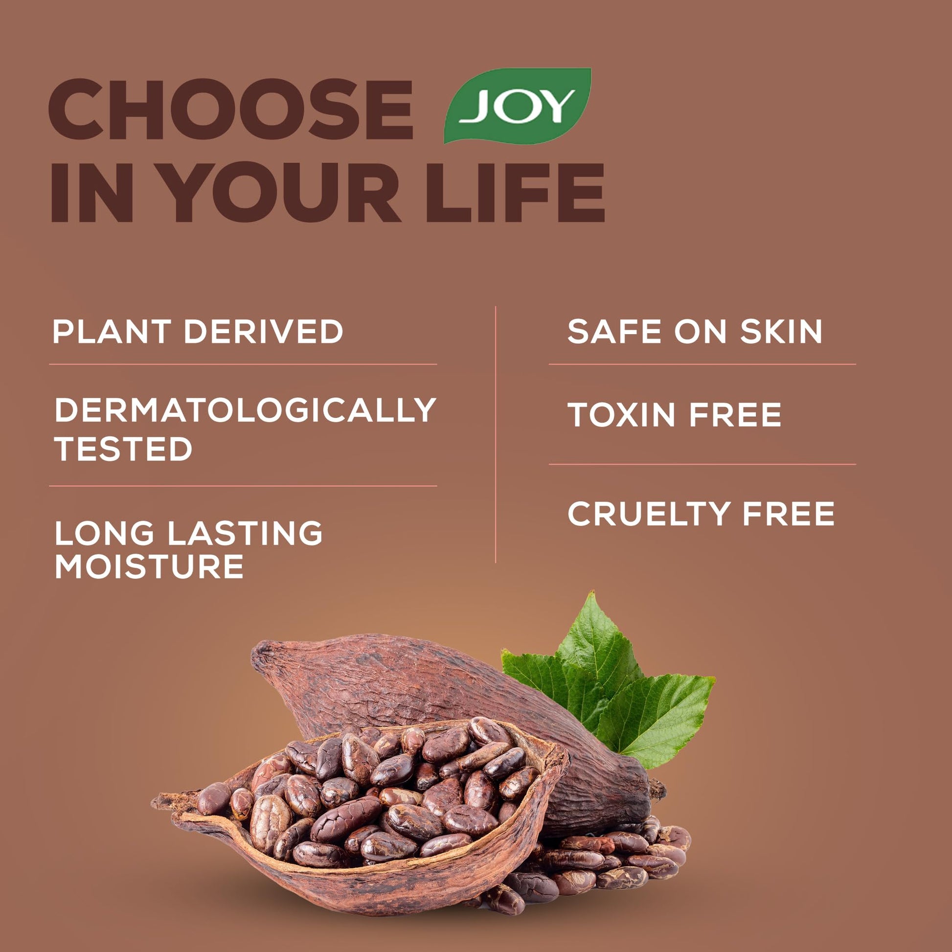 JOY Cocoa Rich Body Lotion with Shea Butter and Cocoa Butter, Non-Greasy Lightweight Formula, Unisex - close-up detail