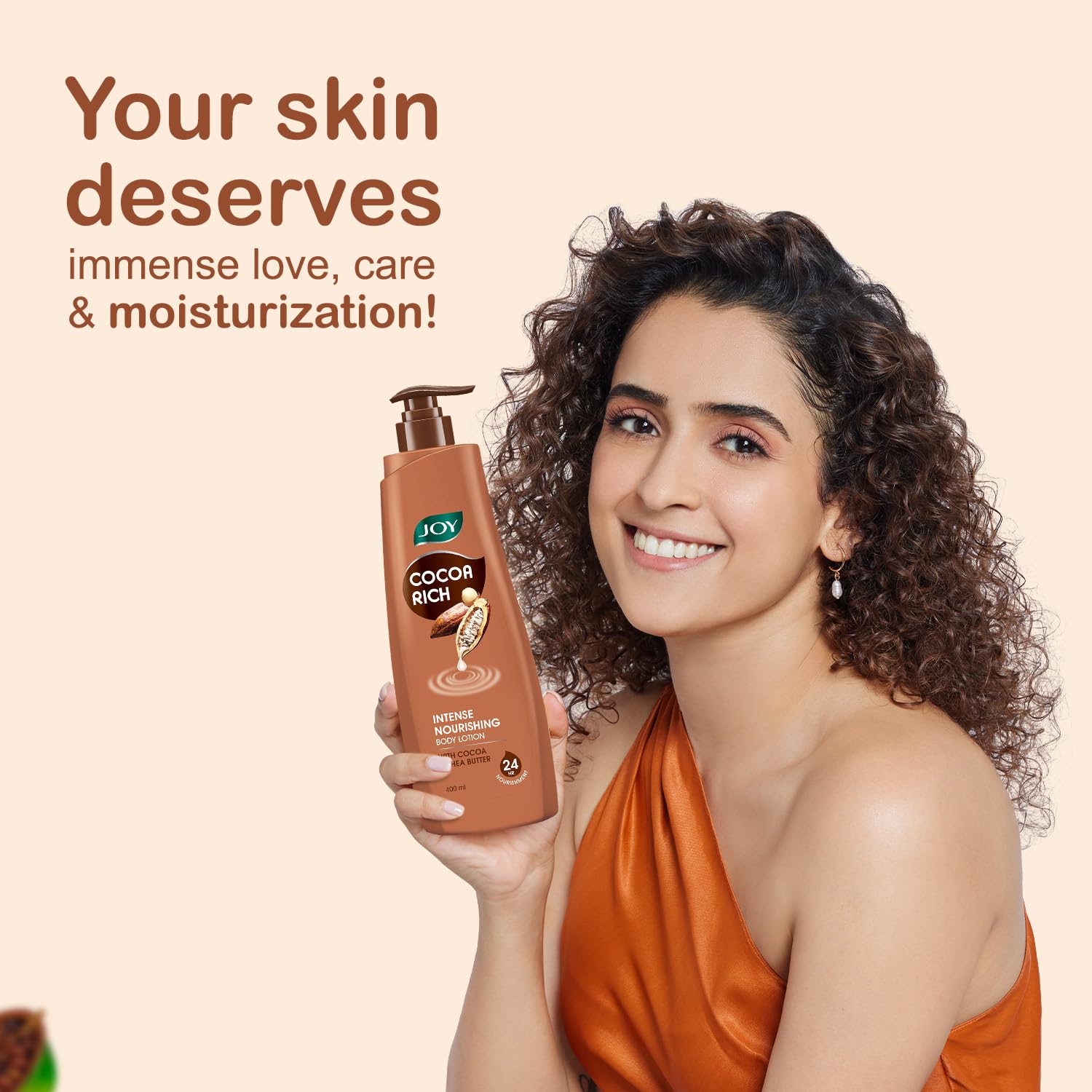 JOY Cocoa Rich Body Lotion with Shea Butter and Cocoa Butter, Non-Greasy Lightweight Formula, Unisex - back view