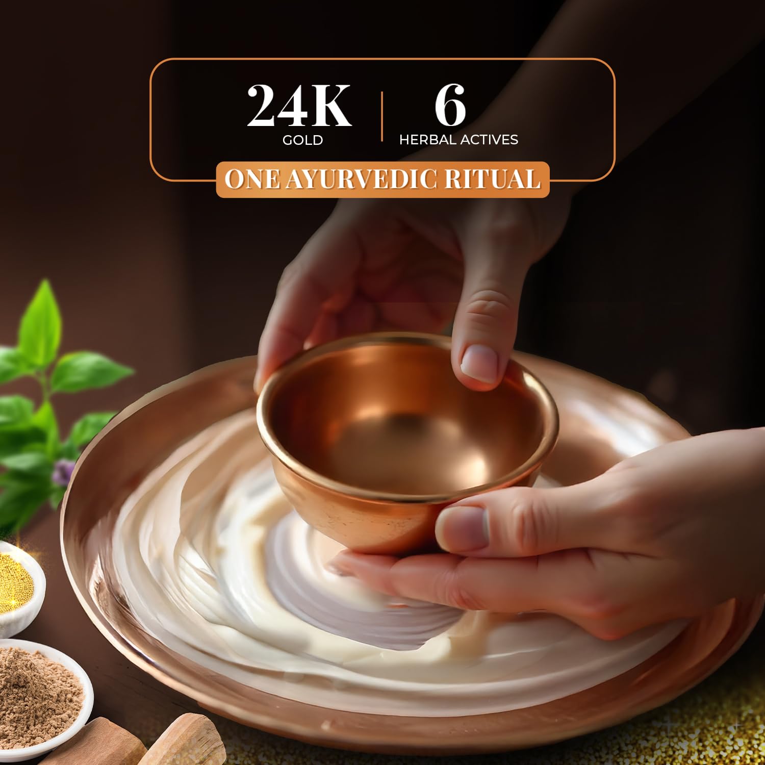 Just Herbs 24K Gold with Pure Ghee Deep Nourish Body Butter, 250ml, Unisex Skin Moisturizer - label detail