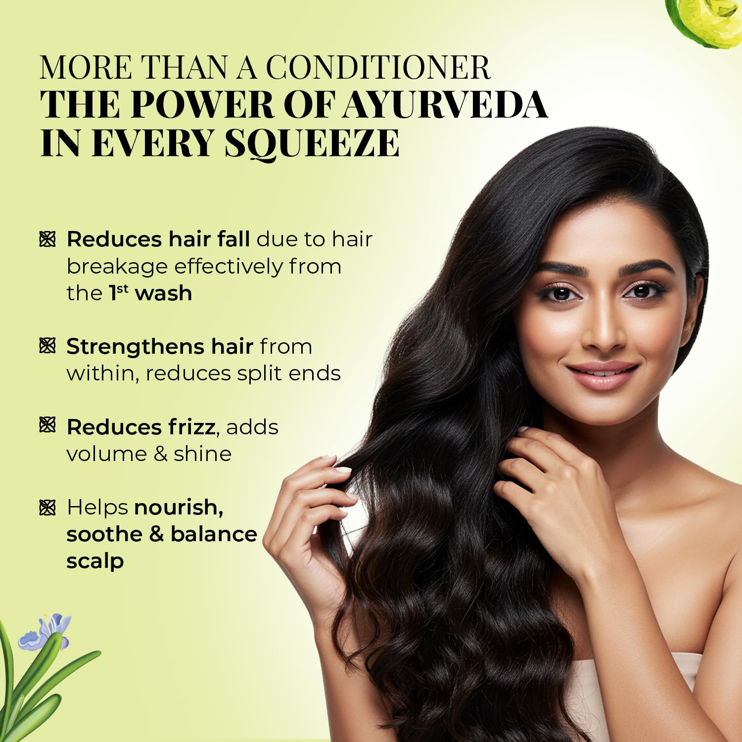 Just Herbs Ayurvedic Conditioner with Rosemary, Amla and 16 Herbs for All Hair Types - back view
