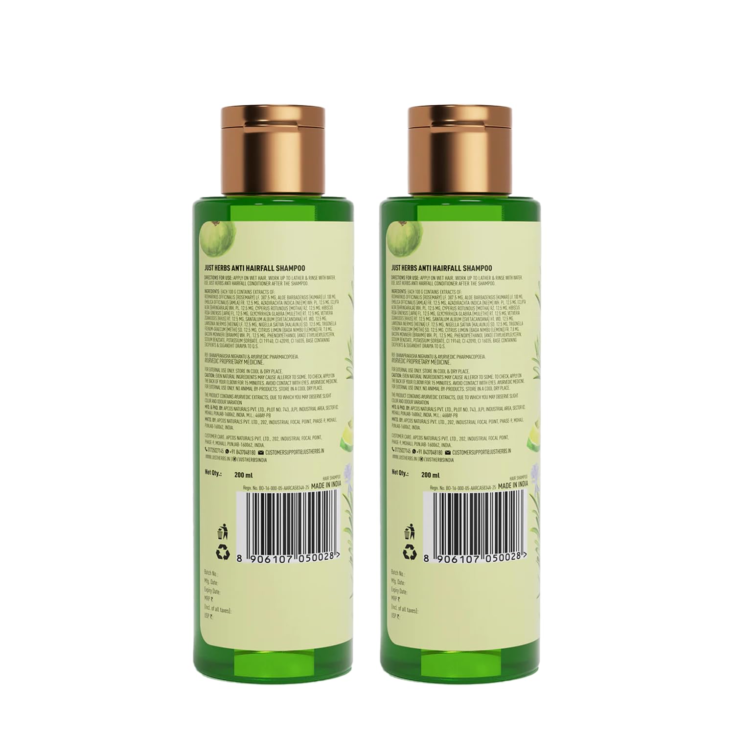 Just Herbs Ayurvedic Shampoo with Amla, Hibiscus & Neem for Normal to Oily Hair - size and scale (12)