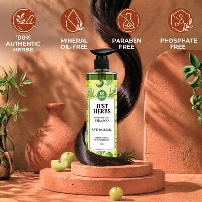 Just Herbs Ayurvedic Shampoo with Amla, Hibiscus & Neem for Normal to Oily Hair - label detail (17)