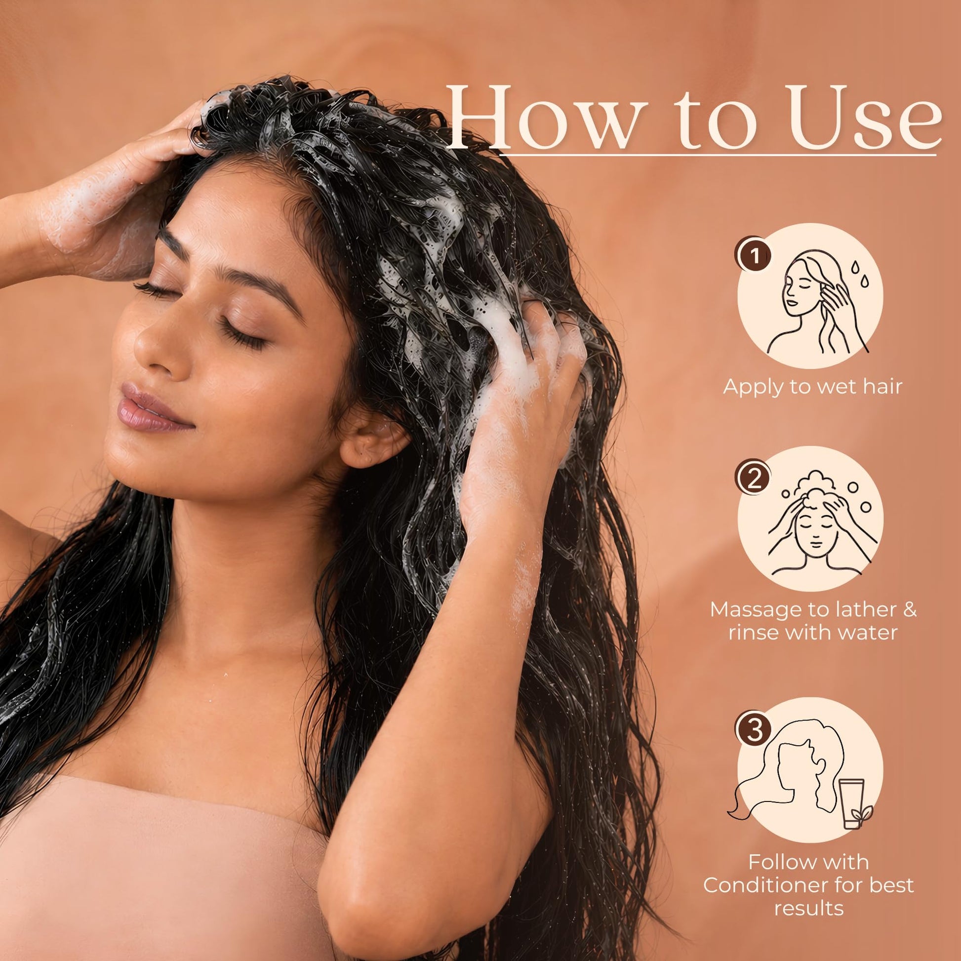 Just Herbs Ayurvedic Shampoo with Amla, Hibiscus & Neem for Normal to Oily Hair - in use (20)