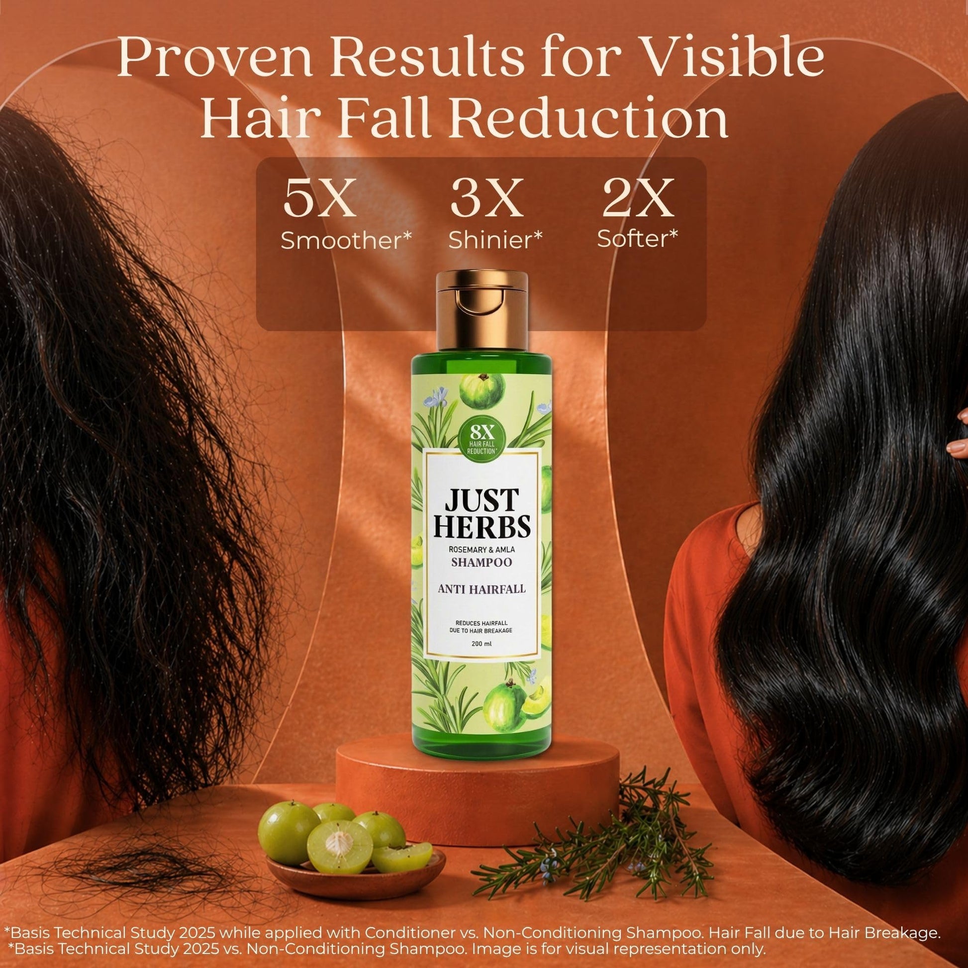 Just Herbs Ayurvedic Shampoo with Amla, Hibiscus & Neem for Normal to Oily Hair - packaging