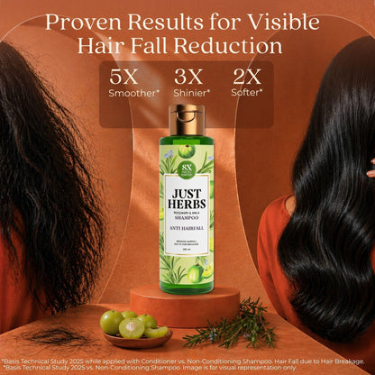 Just Herbs Ayurvedic Shampoo with Amla, Hibiscus & Neem for Normal to Oily Hair - packaging