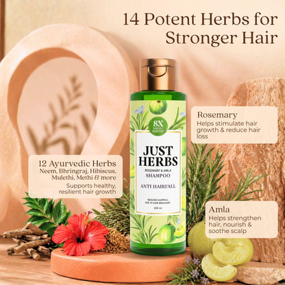 Just Herbs Ayurvedic Shampoo with Amla, Hibiscus & Neem for Normal to Oily Hair - close-up detail