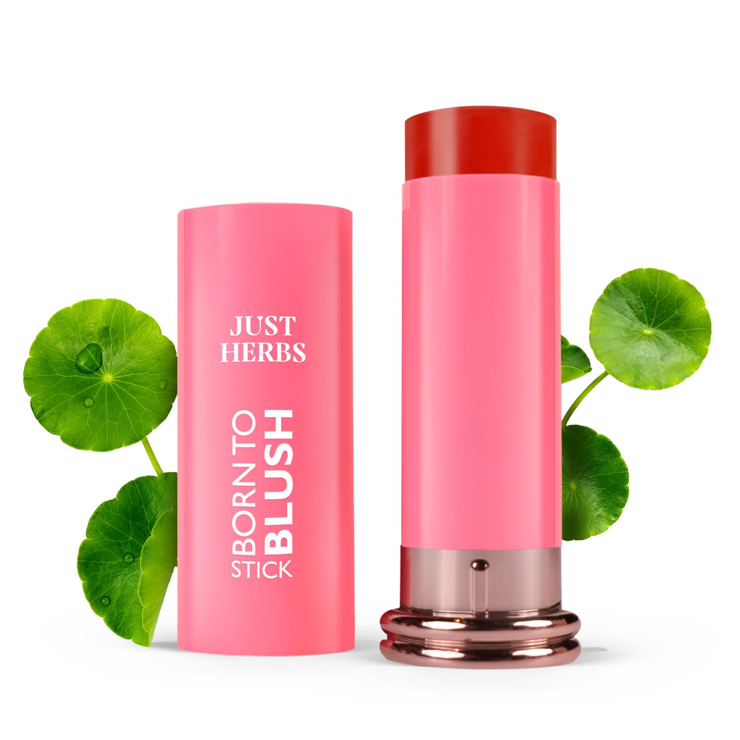 Just Herbs Dewy Glow Blush Stick, Cream Blush for Eyes Cheeks and Lips, Shea Butter and Cica, 14g (15)