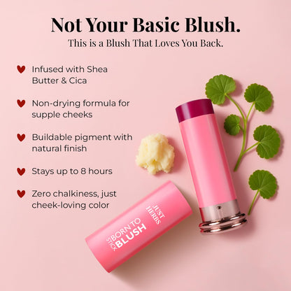Just Herbs Dewy Glow Blush Stick, Cream Blush for Eyes Cheeks and Lips, Shea Butter and Cica, 14g - back view