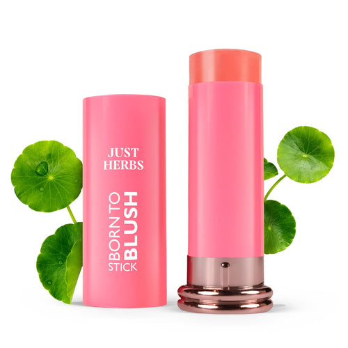 Just Herbs Dewy Glow Blush Stick Peach Born 14g Multi-Purpose Cream Blush for Cheeks Eyes Lips