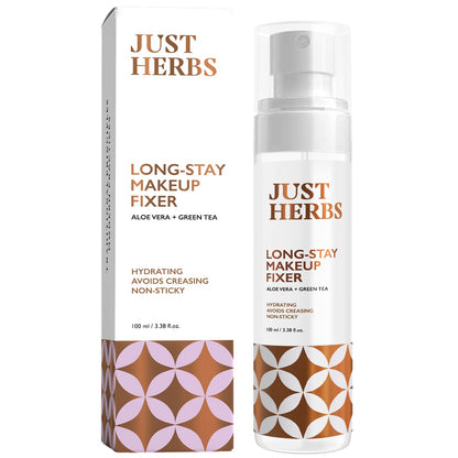 Just Herbs Long Stay Non Sticky Makeup Fixer, Setting Spray for Face Makeup with Aloe Vera and Green Tea, 100 ml