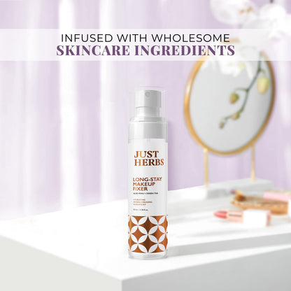 Just Herbs Long Stay Non Sticky Makeup Fixer, Setting Spray for Face Makeup with Aloe Vera and Green Tea, 100 ml - ingredient