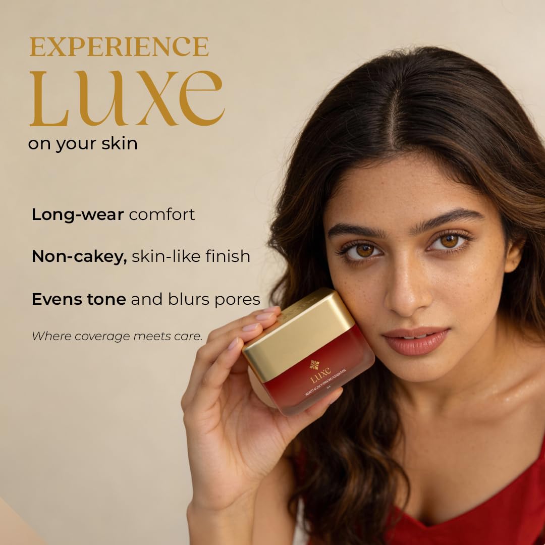 Just Herbs Luxe Infinite Glow Hydrating Foundation, Whipped Mousse Makeup, Soft Matte Finish, Ayurvedic Formula, 6 Shades - l