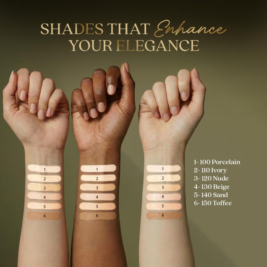 Just Herbs Luxe Infinite Glow Hydrating Foundation, Whipped Mousse Makeup, Soft Matte Finish, Ayurvedic Formula, 6 Shades - c