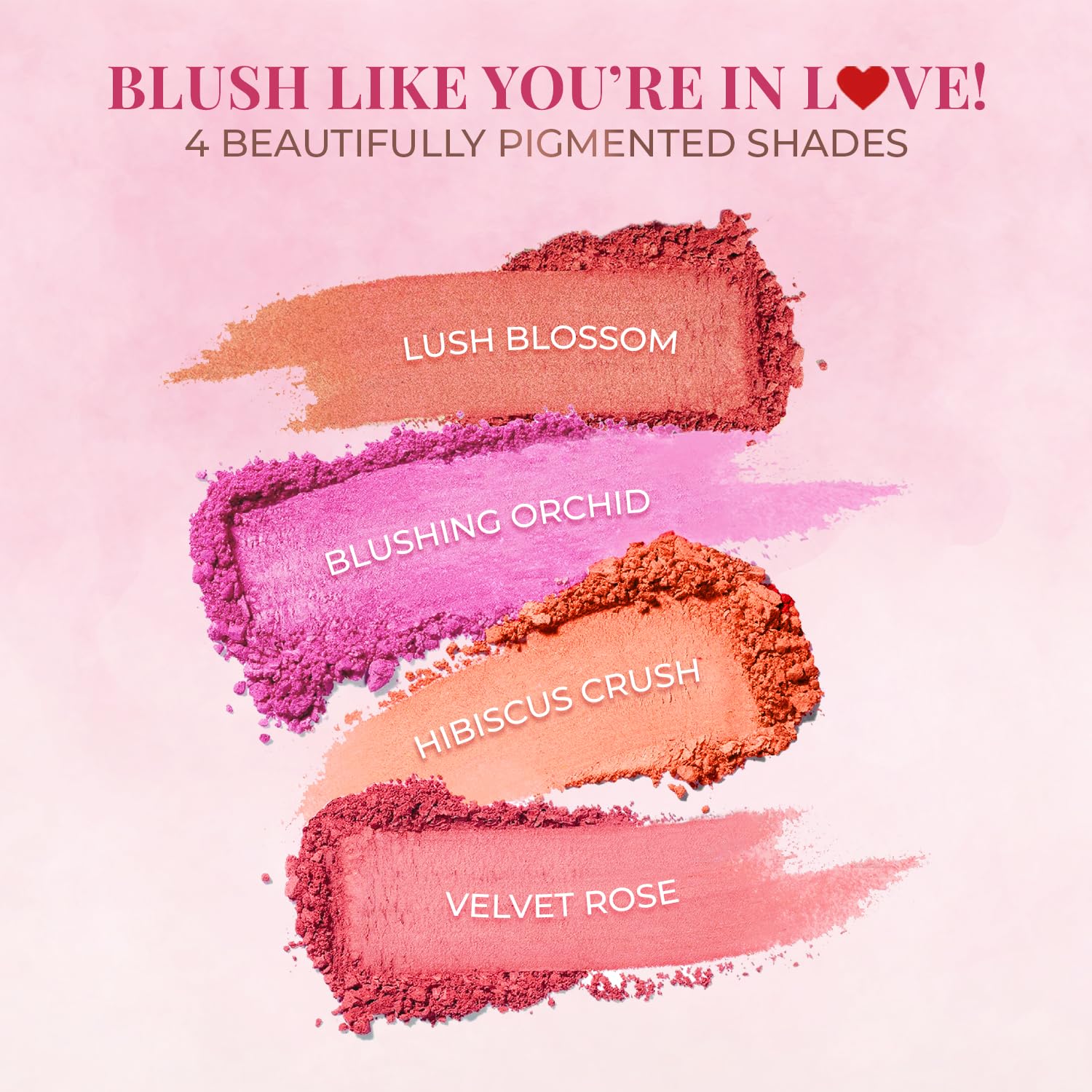 Just Herbs Nourishing Powder Blush Infused with Beetroot & Gotukola, Highly Pigmented, Buildable, All Skin Tones, 3.5 g (Lush