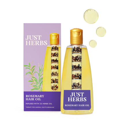 Just Herbs Rosemary Ayurvedic Hair Oil, 180ml, Herbal Kesh Taila for Regular Hair Care