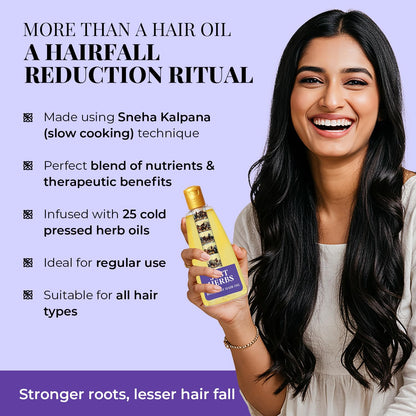Just Herbs Rosemary Ayurvedic Hair Oil, 180ml, Herbal Kesh Taila for Regular Hair Care - back view