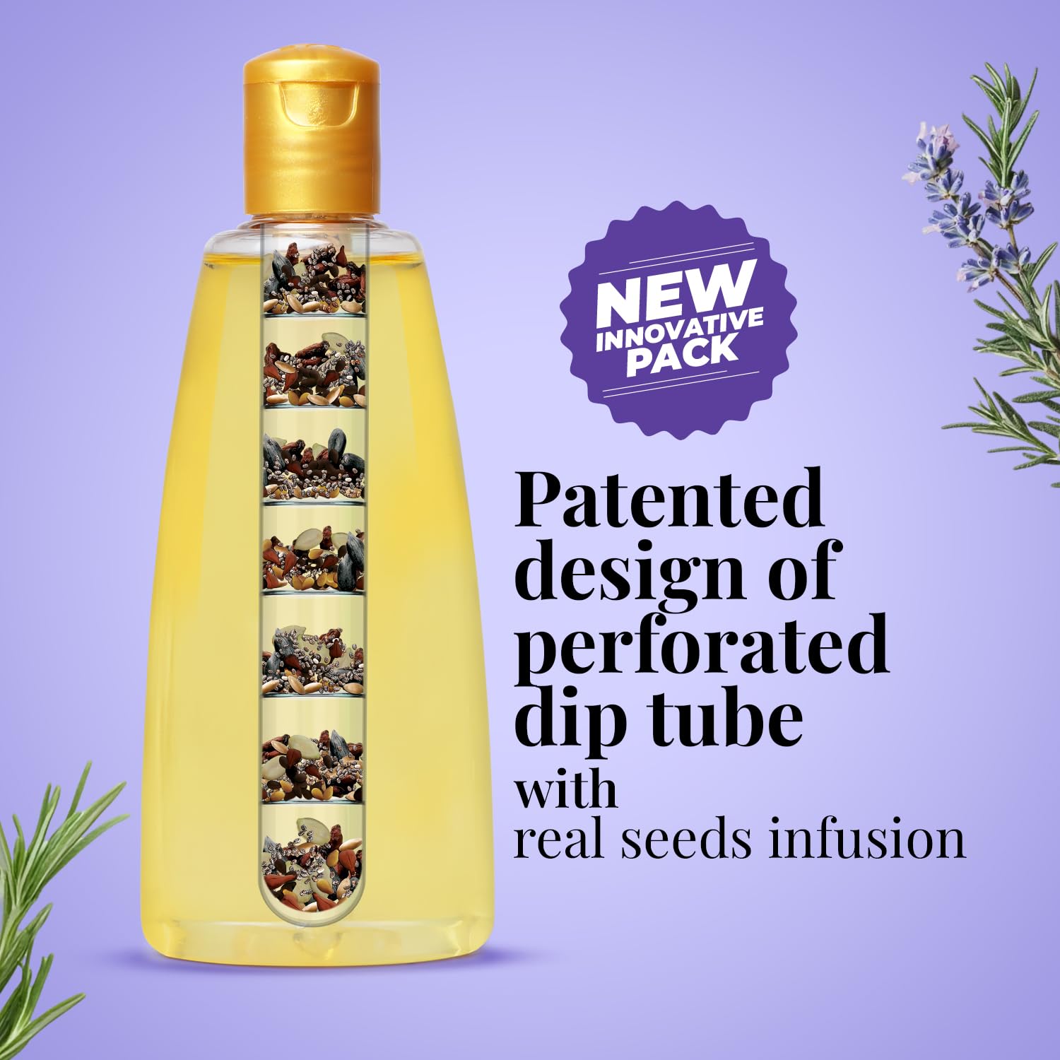 Just Herbs Rosemary Ayurvedic Hair Oil, 180ml, Herbal Kesh Taila for Regular Hair Care - label detail