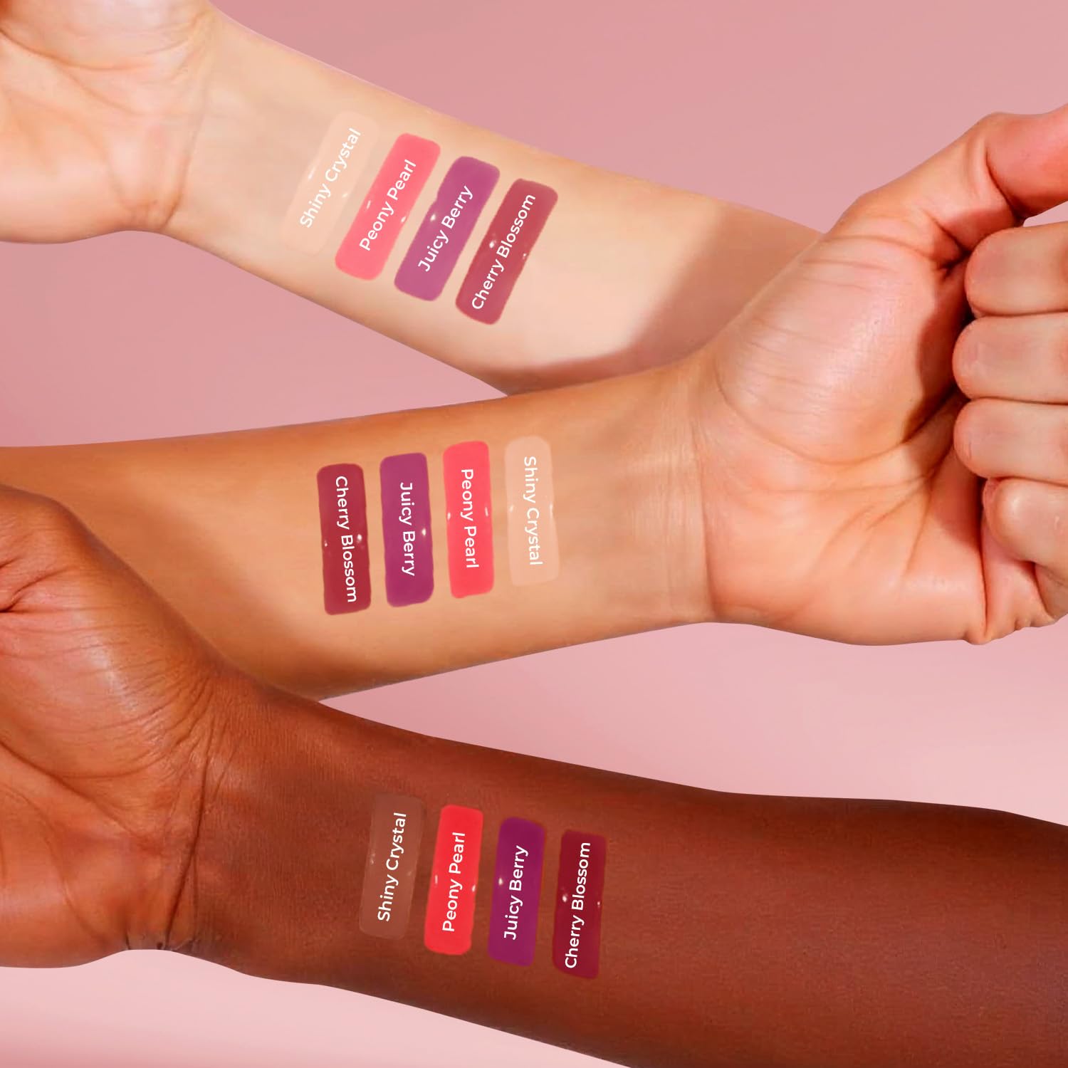 Just Herbs Serum-infused Lip Gloss for Women, 4 x 4g, High-Pigment Non-Sticky Ayurvedic Lip Color - size and scale