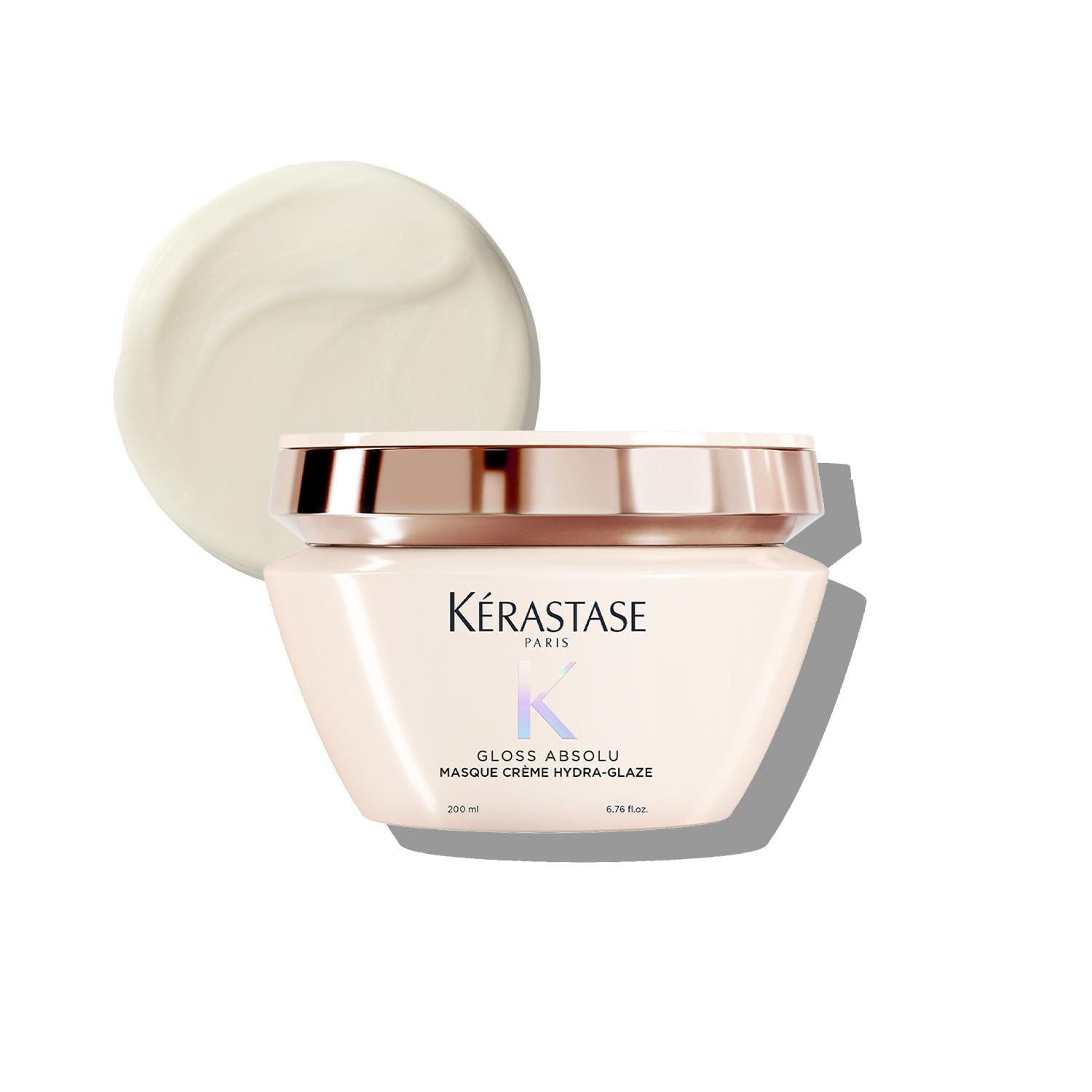 Kérastase Gloss Absolu Crème Anti-Frizz Mask, 200ml, Hair Mask for Medium to Thick Hair with Hyaluronic Acid and Glycolic Aci