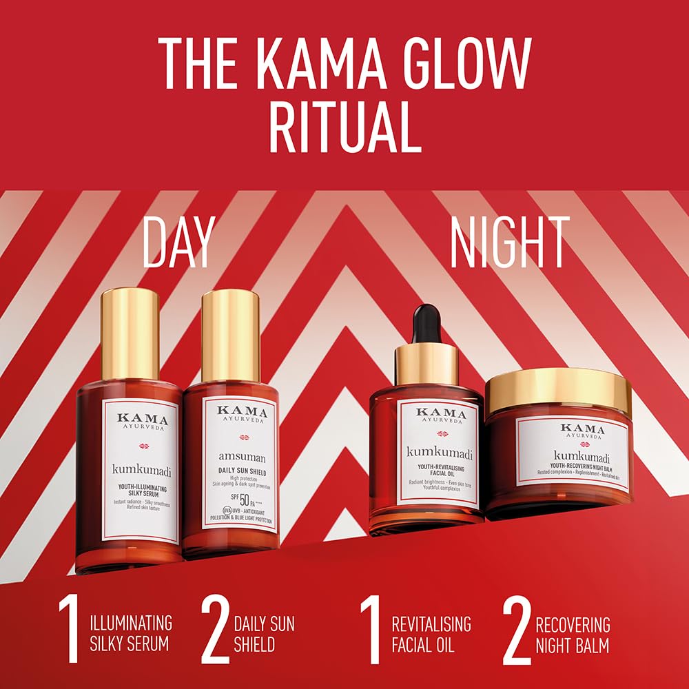 Kama Ayurveda Kumkumadi Night Balm, Unisex Night Cream with Natural-Origin Ingredients - back view