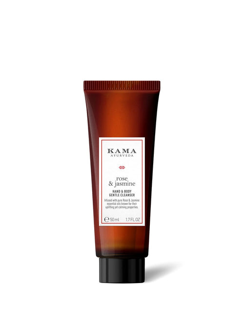Kama Ayurveda Rose & Jasmine Moisturising Body Cleanser, 50ml, Soap-Free Body Wash