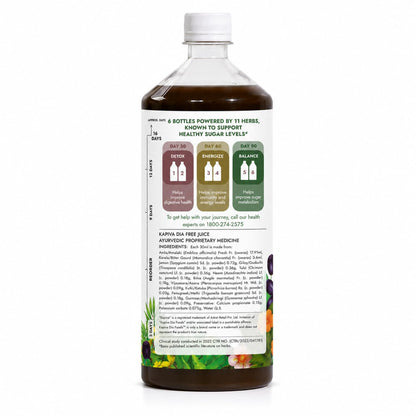 Kapiva Dia Free Juice, 1L, Herbal Supplement with 11 Ayurvedic Herbs Amla Karela Jamun Guduchi - in use