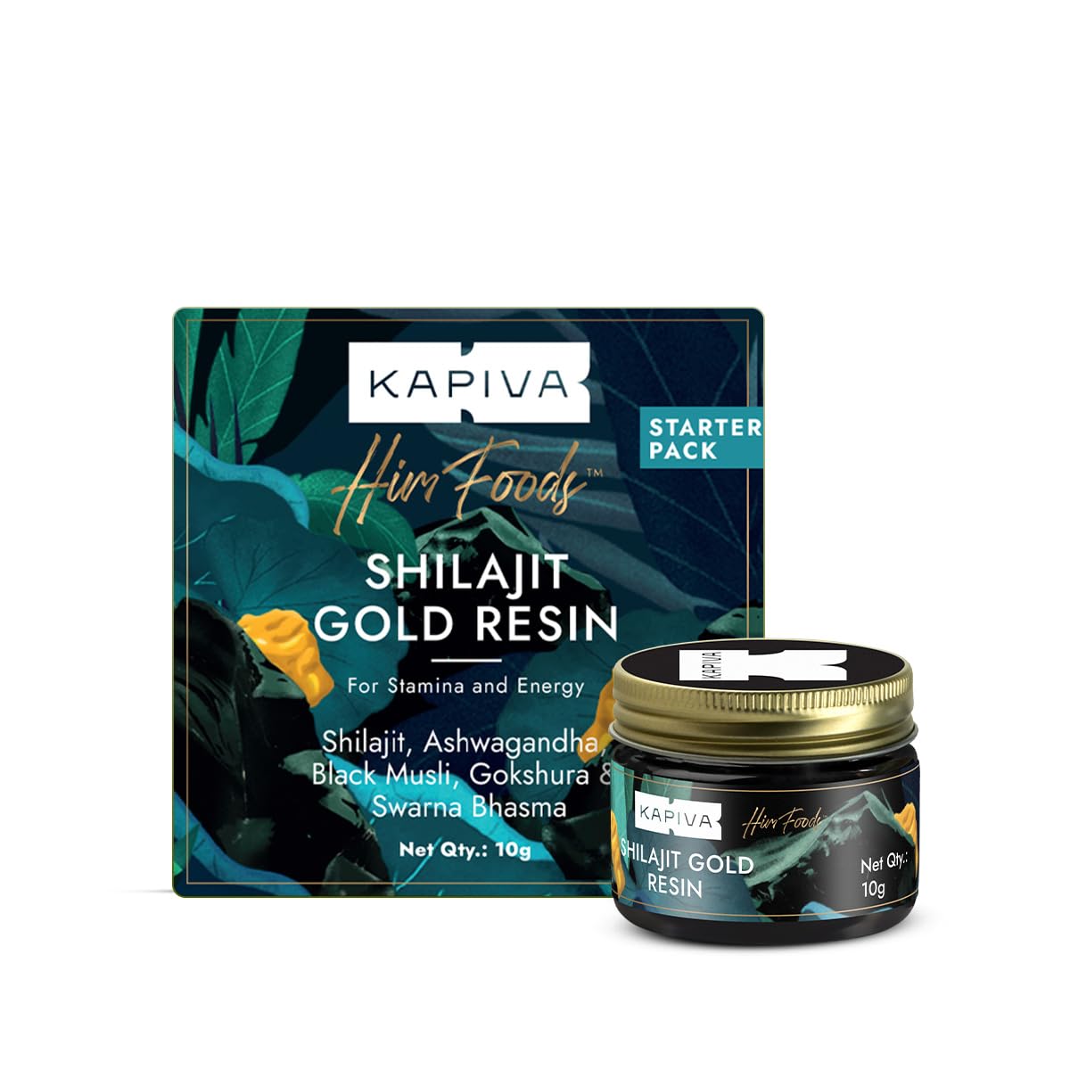 Kapiva Shilajit Gold Resin, 500mg/Serving, 24 Carat Gold, Nagori Ashwagandha, Black Musli