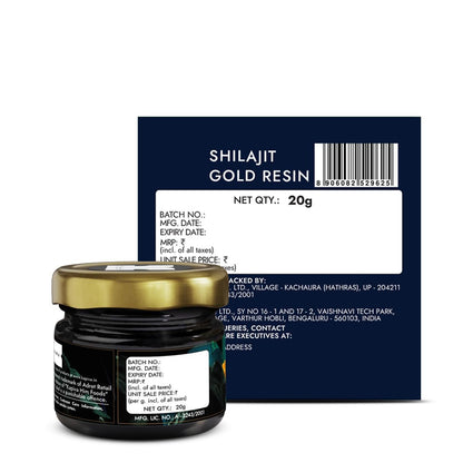 Kapiva Shilajit Gold Resin, 500mg/Serving, 24 Carat Gold, Nagori Ashwagandha, Black Musli - size and scale (14)