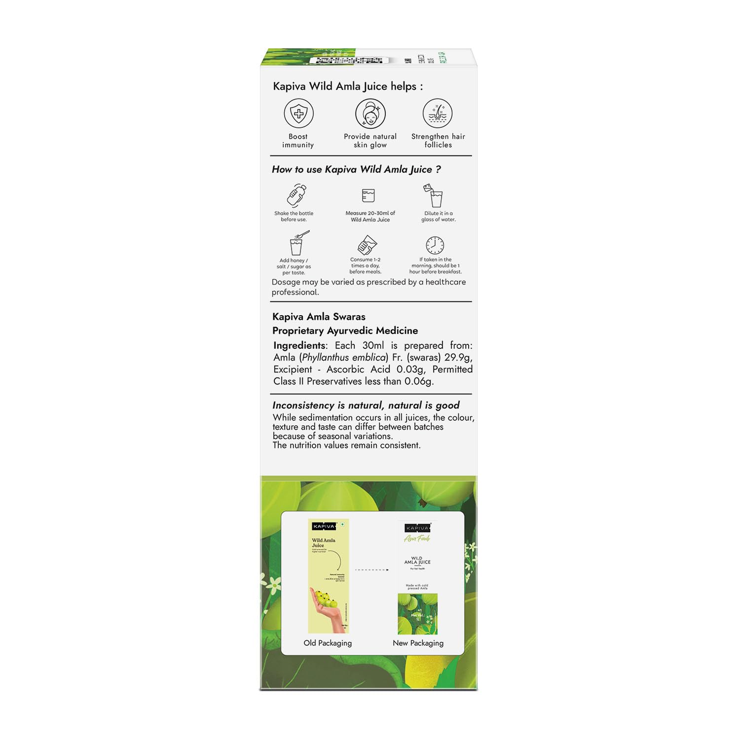 Kapiva Wild Amla Juice, 1L, Cold-Pressed, No Added Sugar - in use