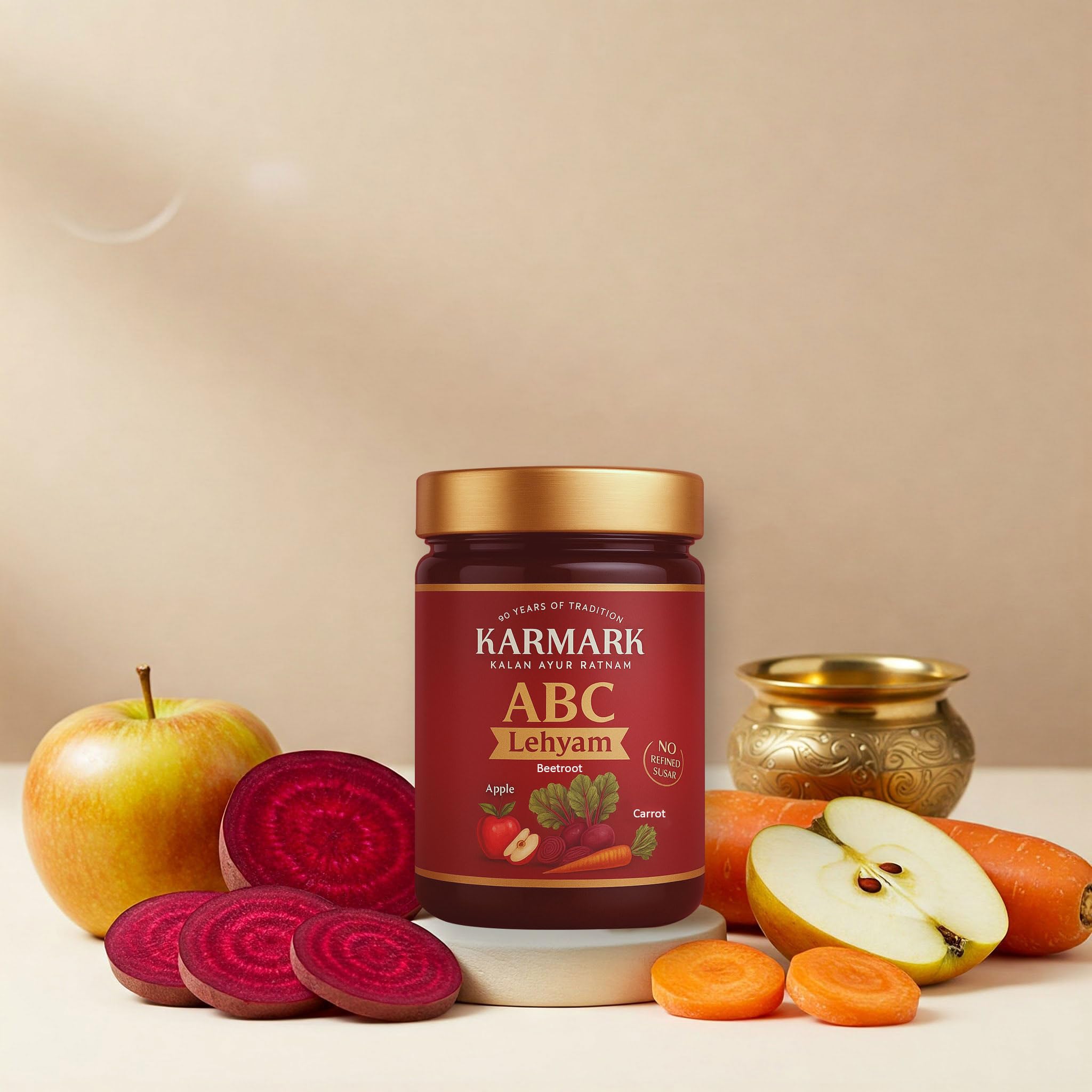 KAR Mark Karmark ABC Lehyam 500g - Apple, Beetroot & Carrot Herbal Supplement, No Refined Sugar, Rich in Fiber & Vitamins - l