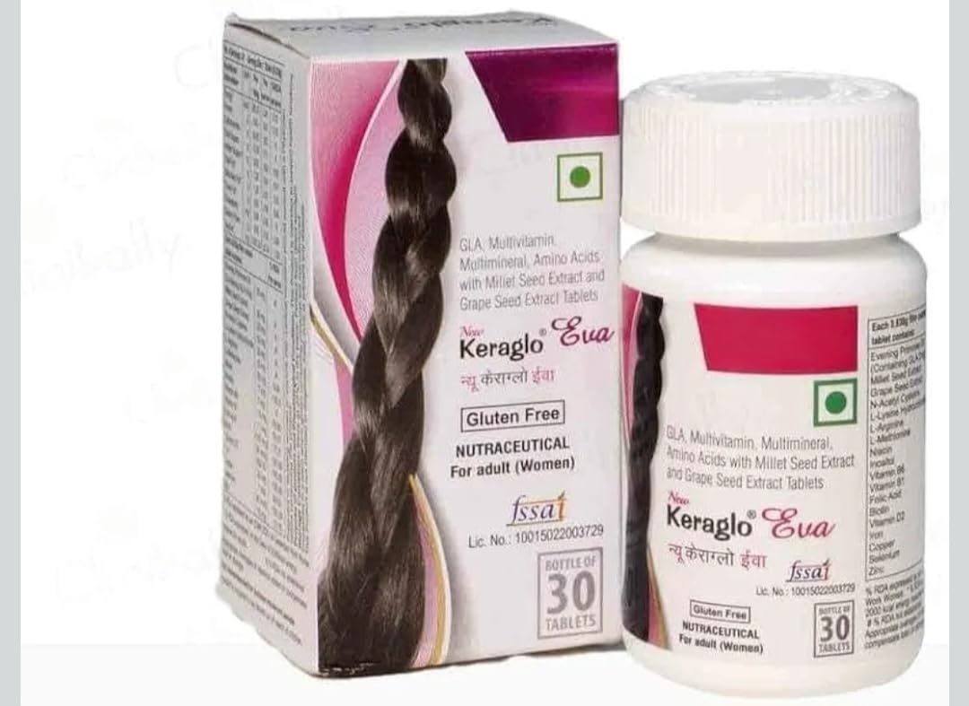 Keraglo Eva Hair Supplement, 30 Count, Unisex Adult