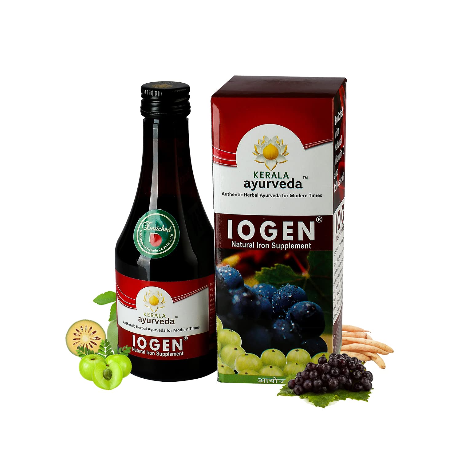 Kerala Ayurveda Iogen Syrup, 200ml, Herbo-Mineral Iron Formulation with Amla, Shatavari & Bilva