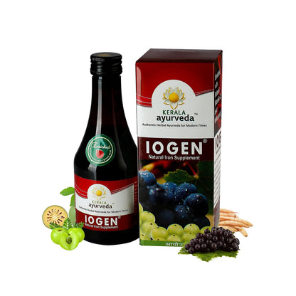 Kerala Ayurveda Iogen Syrup, 200ml, Herbo-Mineral Iron Formulation with Amla, Shatavari & Bilva