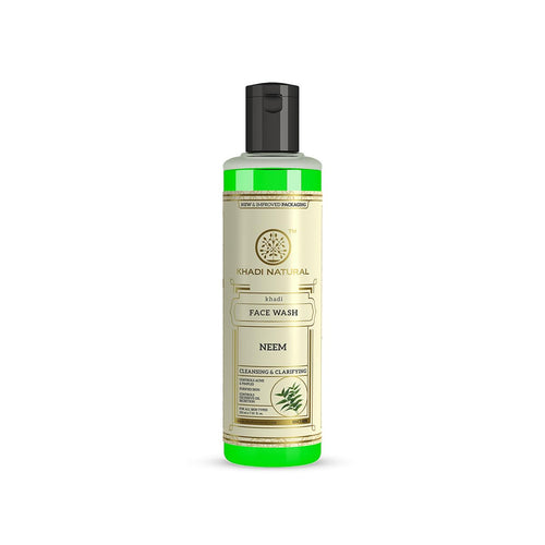 Khadi Natural Ayurvedic Neem Face Wash, Paraben and SLS Free, Suitable for All Skin Types, 210ml