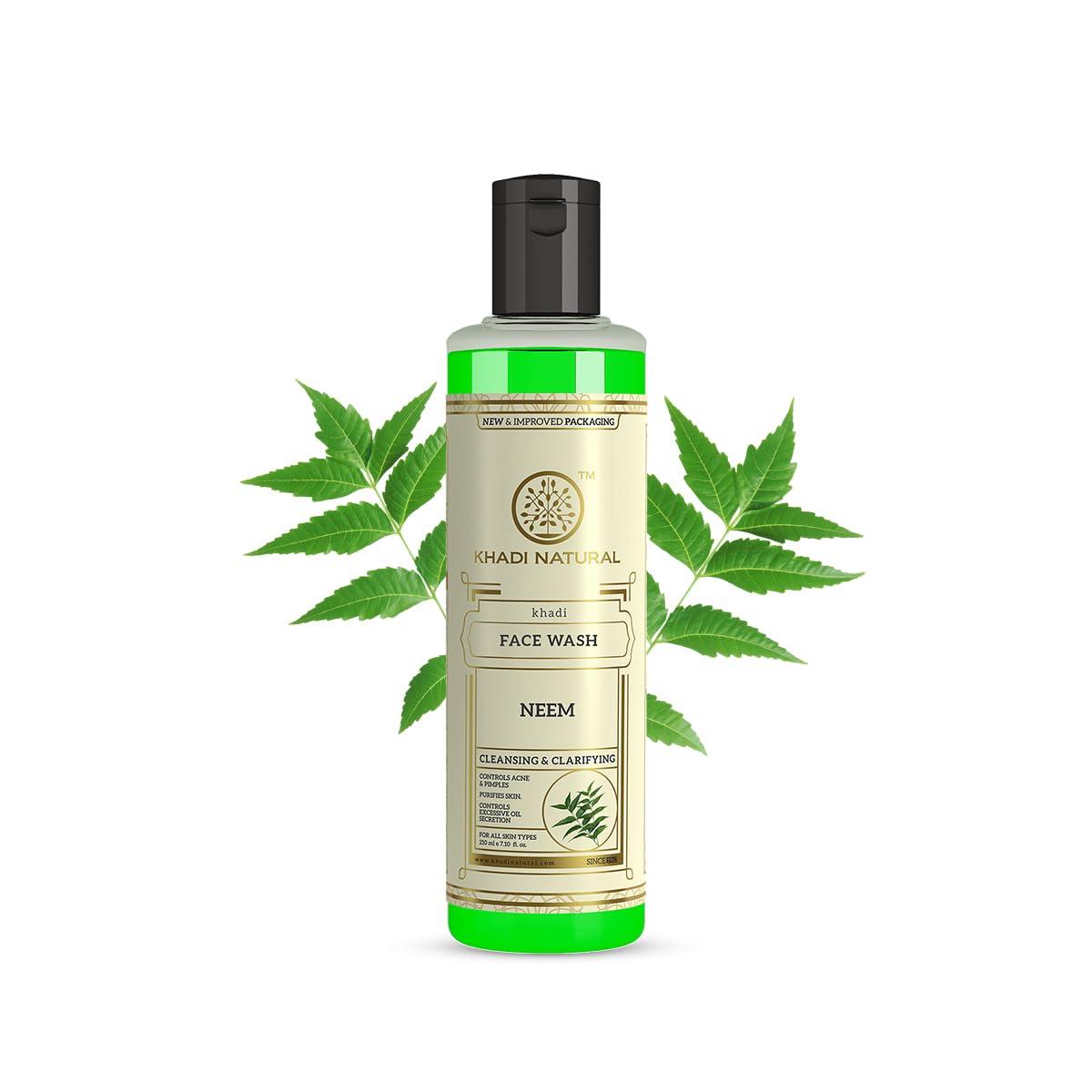 Khadi Natural Ayurvedic Neem Face Wash, Paraben and SLS Free, Suitable for All Skin Types, 210ml - ingredients panel