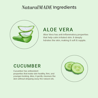 Khadi Natural Cucumber and Aloe Vera Cleansing Milk, Herbal Face Cleanser for Makeup Removal - back view (11)