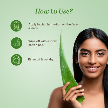 Khadi Natural Cucumber and Aloe Vera Cleansing Milk, Herbal Face Cleanser for Makeup Removal - ingredients panel