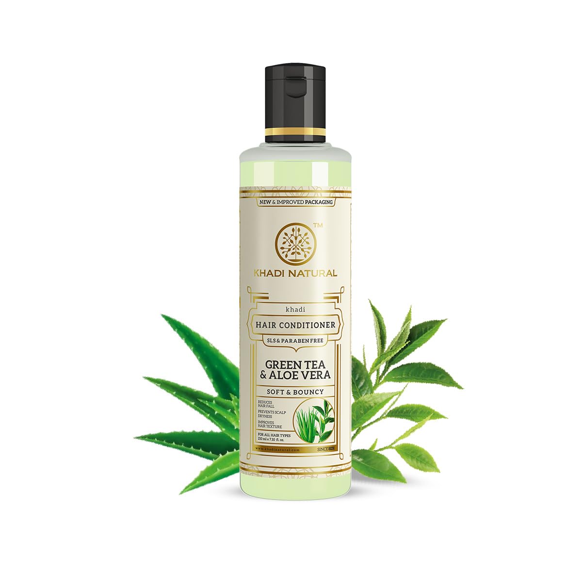 Khadi Natural Green Tea & Aloe Vera Hair Conditioner, 210ml, SLS & Paraben Free